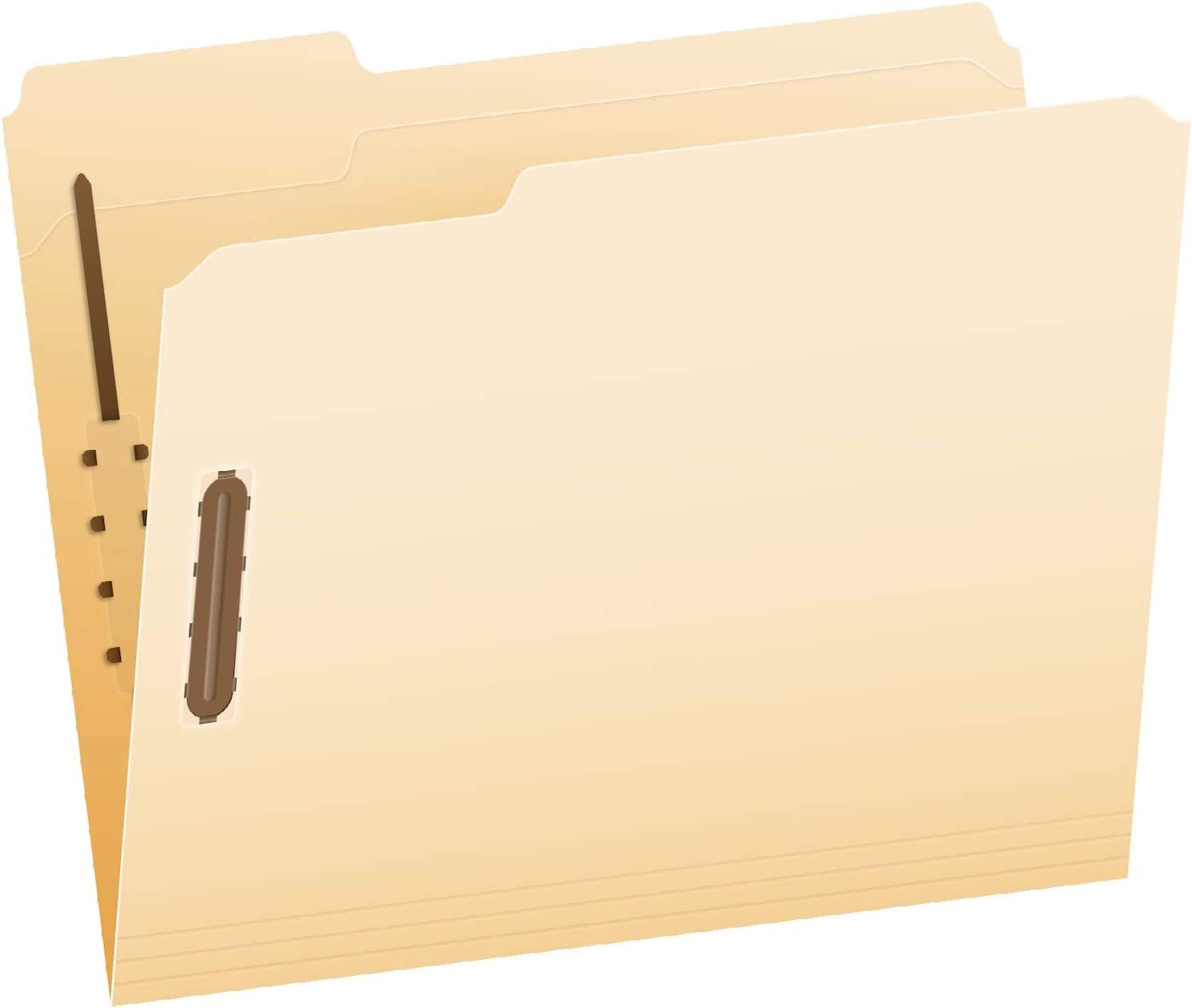 Pendaflex Fastener Folders, 2 Fasteners, Letter Size, Manila, 1/3 Cut Tabs, in Left, Right, Center Positions, 50 Per Box (FM213)