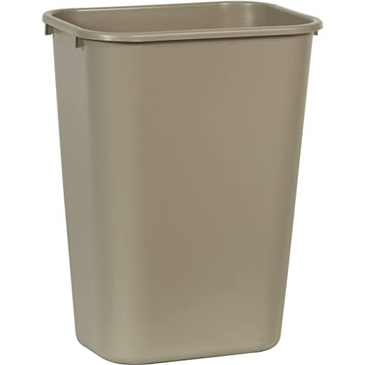 Rubbermaid Commercial Products 41QT/10.25 GAL Wastebasket Trash Container, for Home/Office/Under Desk, Beige (FG295700BEIG)