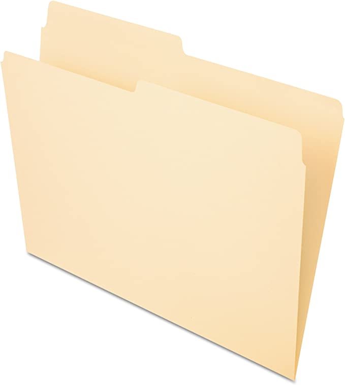 Pendaflex File Folders, Letter Size, Manila, 1/2 Cut, 100/BX (752 1/2)