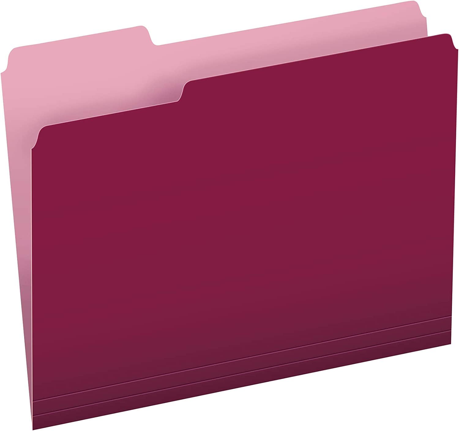 Pendaflex Two-Tone Color File Folders, Letter Size, 1/3 Cut, Burgundy, 100 Per box (152 1/3 BUR)