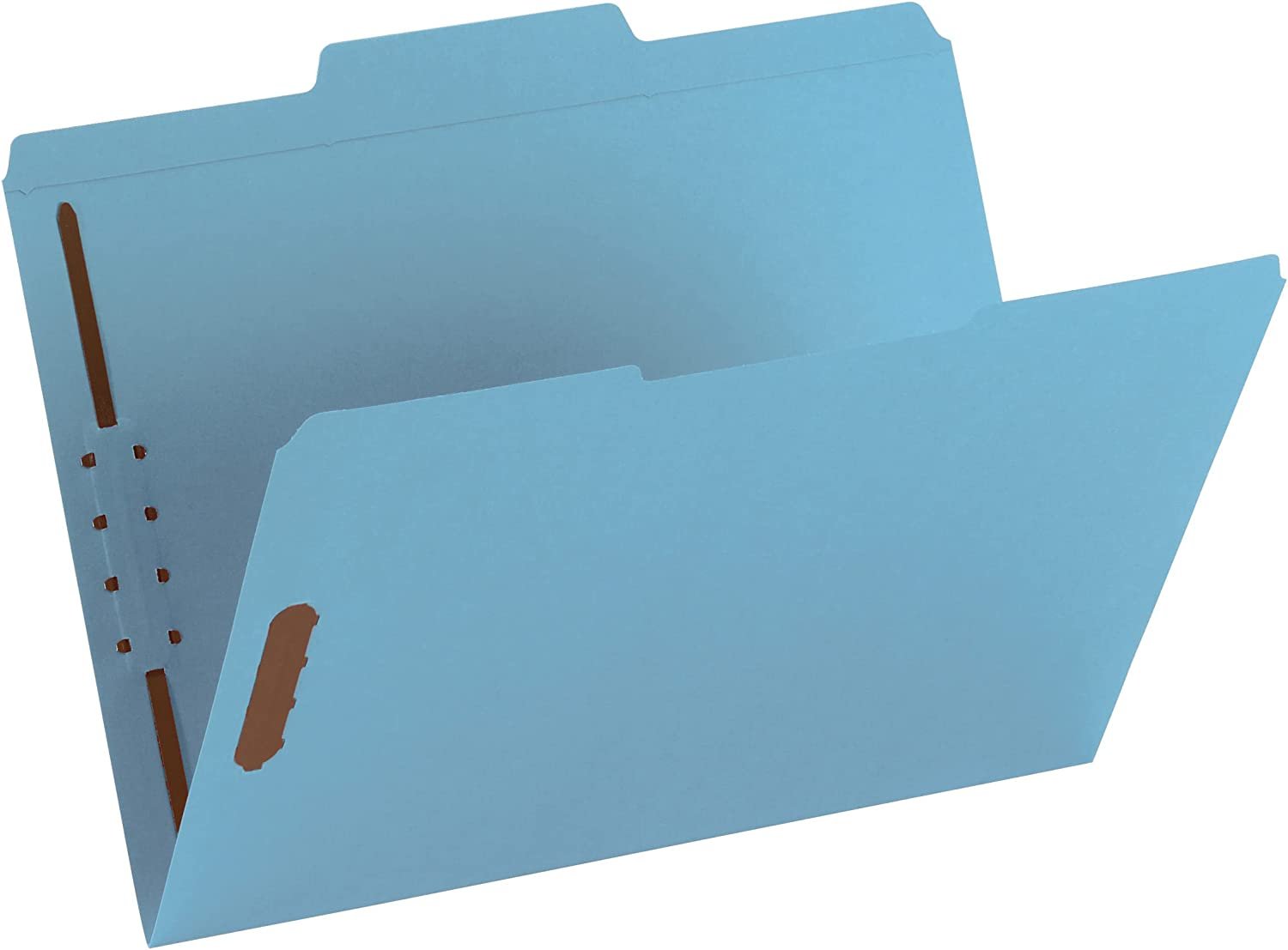 Smead Fastener File Folder, 2 Fasteners, Reinforced 1/3-Cut Tab, Letter Size, Blue, 50 per Box (12040)