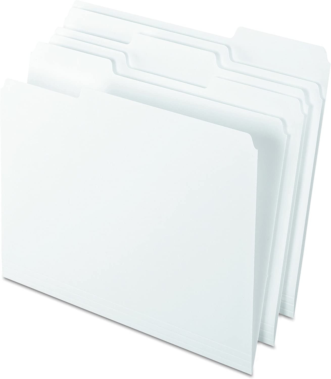 Pendaflex Two-Tone Color File Folders, Letter Size, White, 1/3 Cut, 100 per box (152 1/3 WHI)