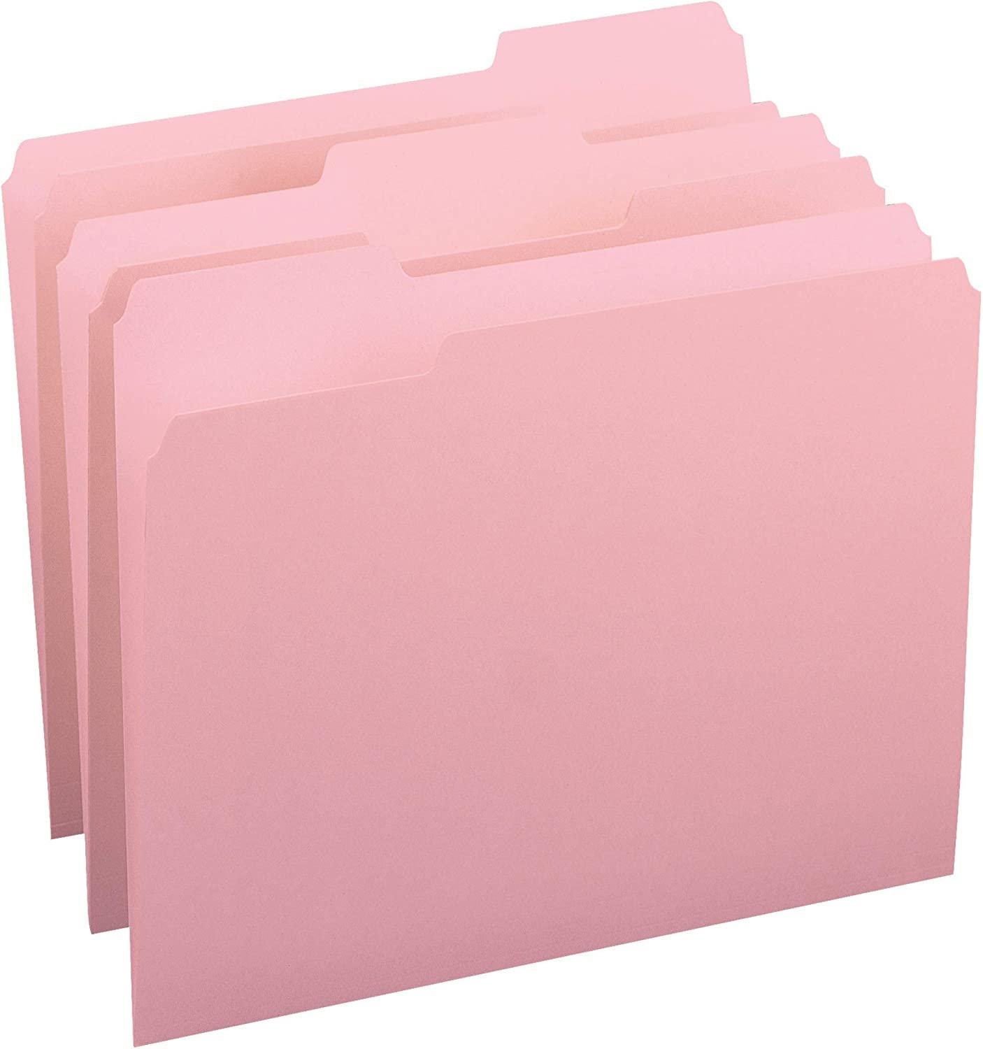Smead Colored File Folder, 1/3-Cut Tab, Letter Size, Pink, 100 per Box (12643)