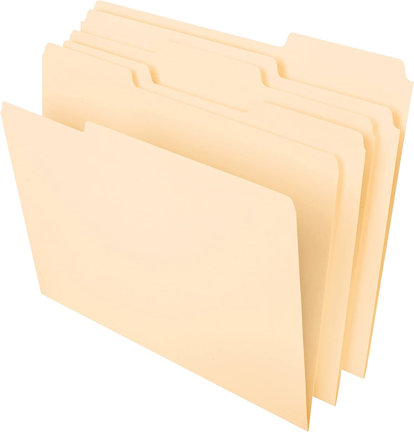 Pendaflex File Folders, Letter Size, 8-1/2" x 11", Classic Manila, 1/3-Cut Tabs in Left, Right, Center Positions, 100 Per Box (65213)