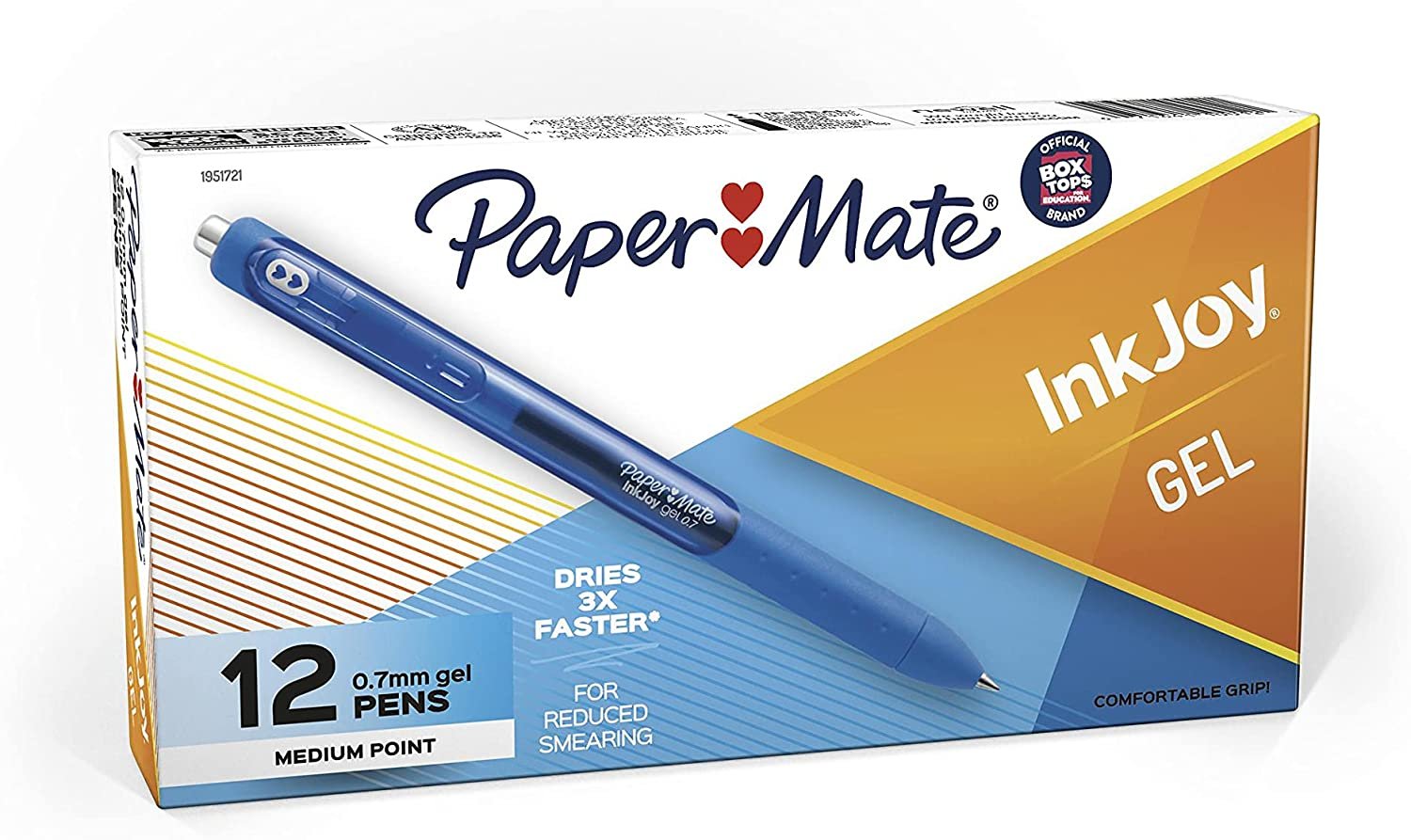 Paper Mate InkJoy Gel Pens, Medium Point, Pure Blue, 12 Count