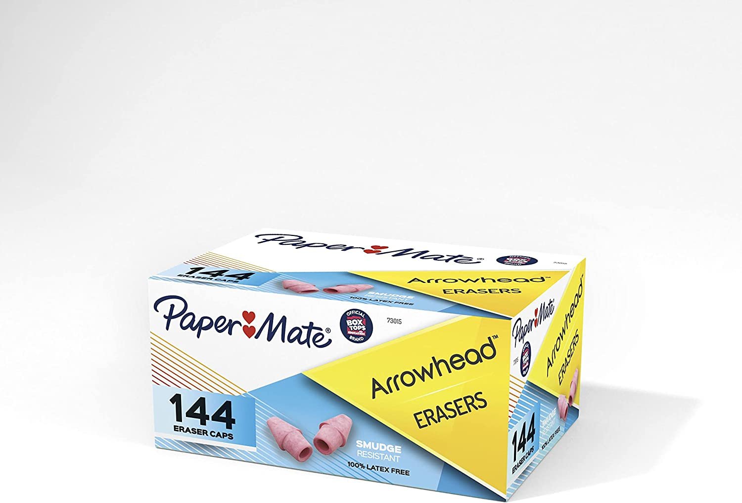 Paper Mate 73015 Arrowhead Pink Pearl Cap Erasers, 144 Count