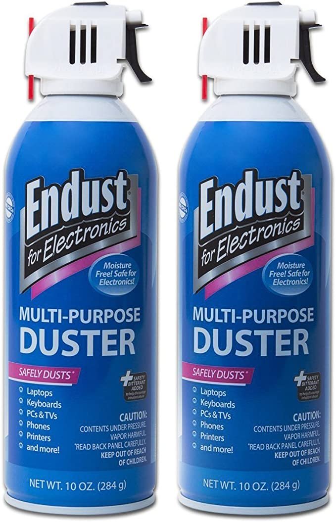 Endust for Electronics, Twin pack, 2 Compressed dusters, 10 oz per can, Contains bitterant (11407)