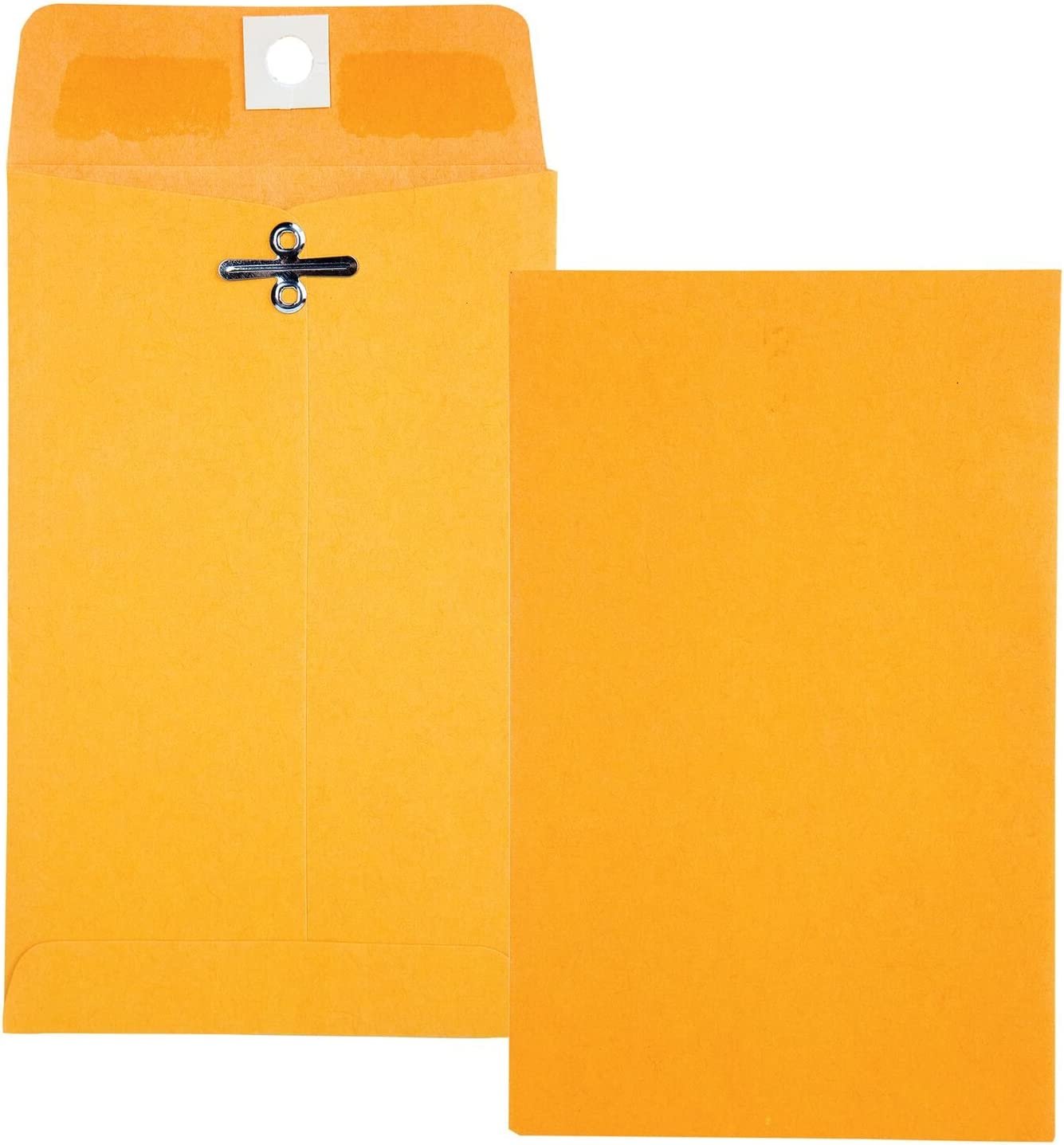 Quality Park 4 x 6-3/8 Clasp Envelopes, Clasp and Gummed Closures for Storing or Mailing, 28 lb Kraft, 100 per Box (QUA37815)