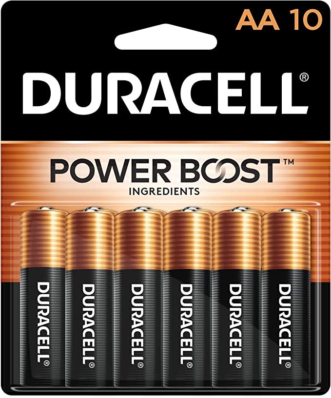 Duracell Coppertop AA Batteries with Power Boost Ingredients, 10 Count Pack Double A Battery with Long-lasting Power, Alkaline AA Battery for Household and Office Devices