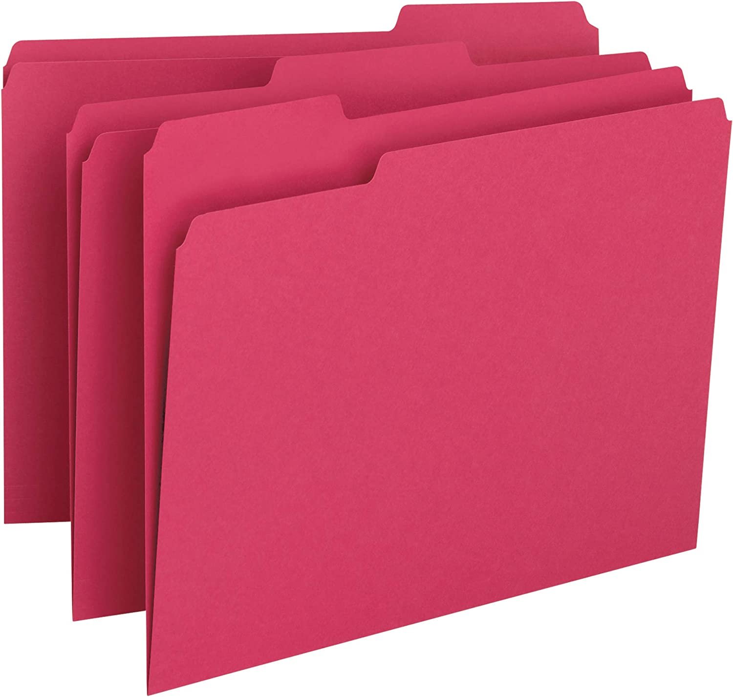 Smead Colored File Folder, 1/3-Cut Tab, Letter Size, Red, 100 per Box (12743)