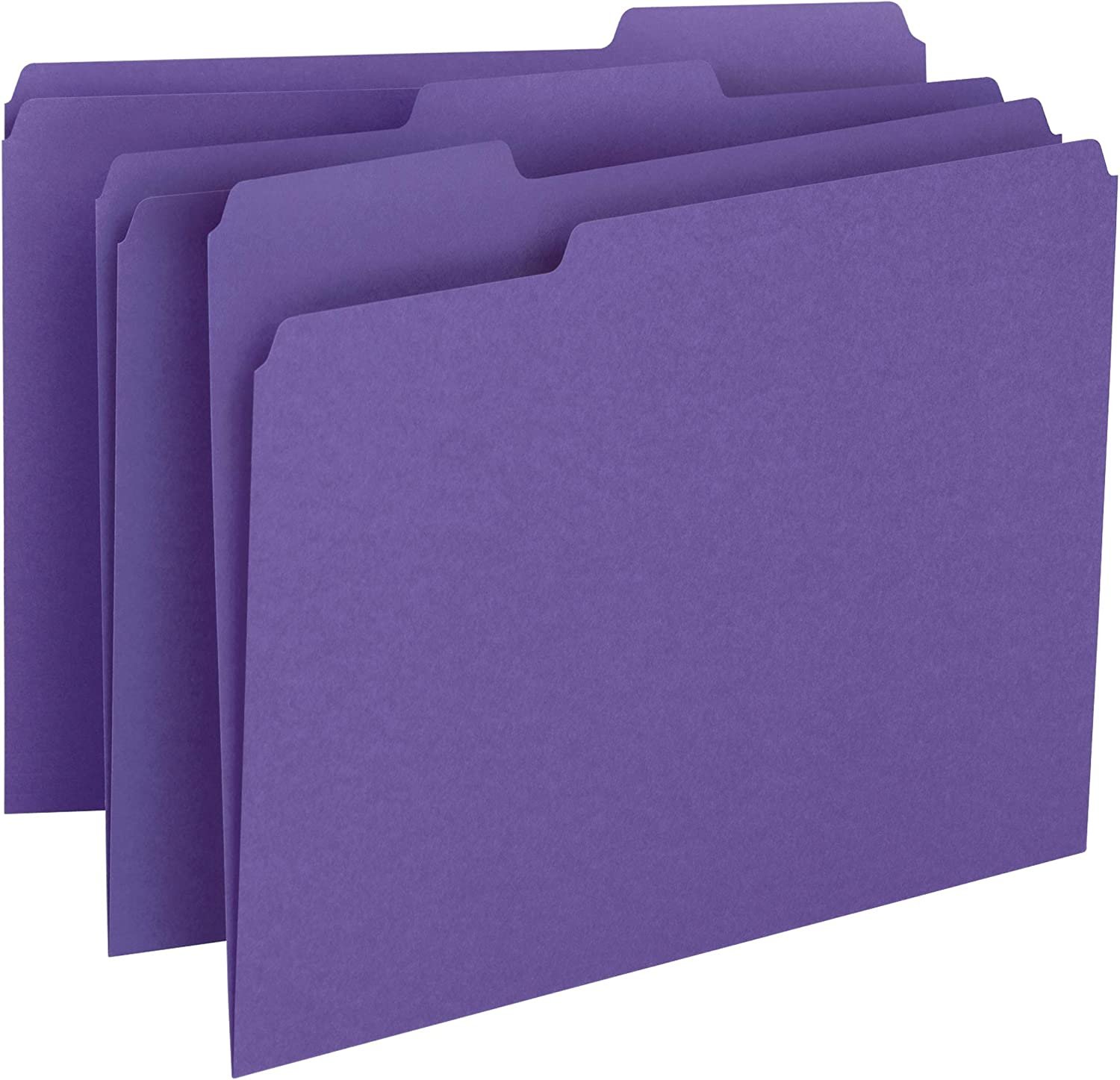 Smead Colored File Folder, 1/3-Cut Tab, Letter Size, Purple, 100 per Box (13043)