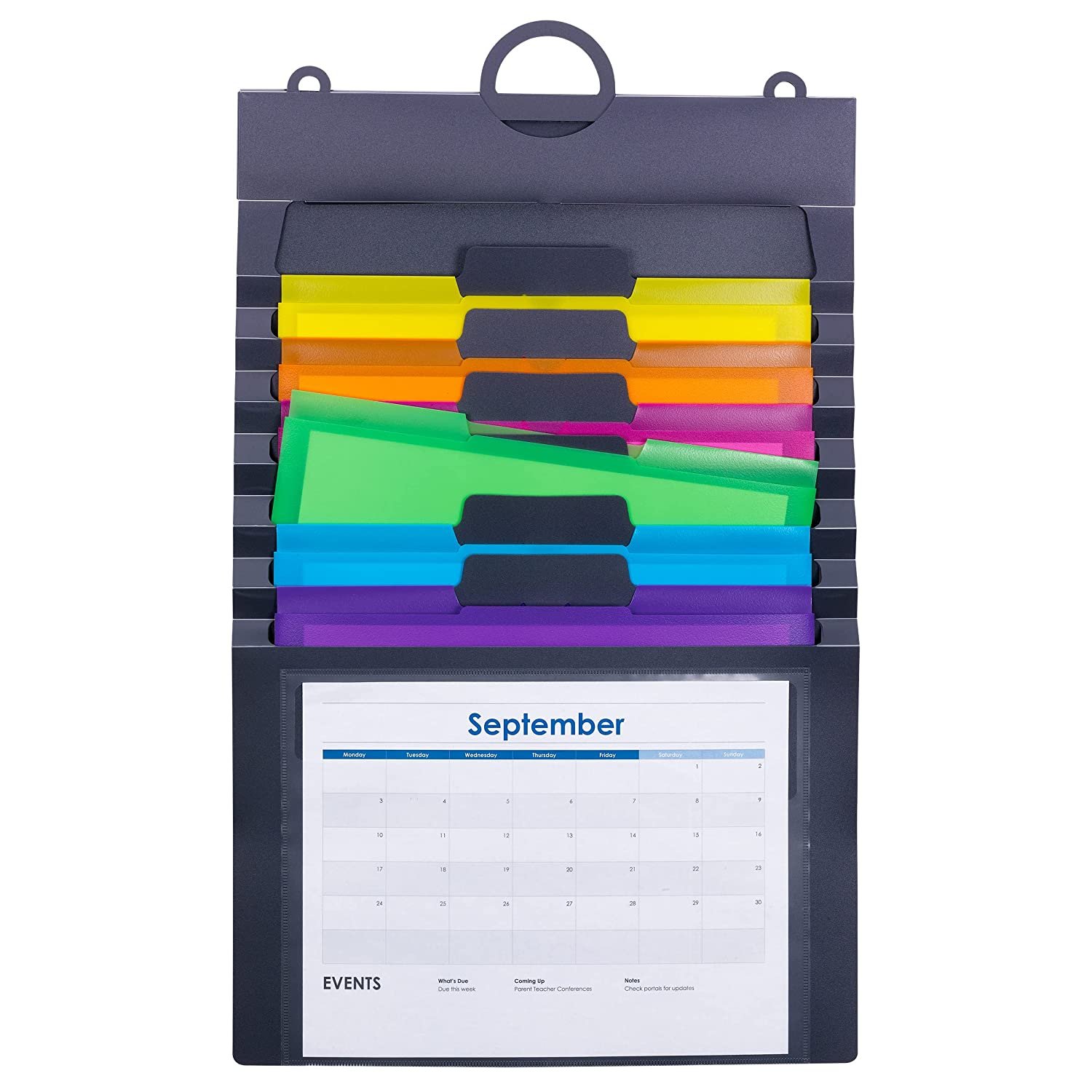 Smead Cascading Wall Organizer, 6 Pockets, Letter Size, Gray/Bright (92060)