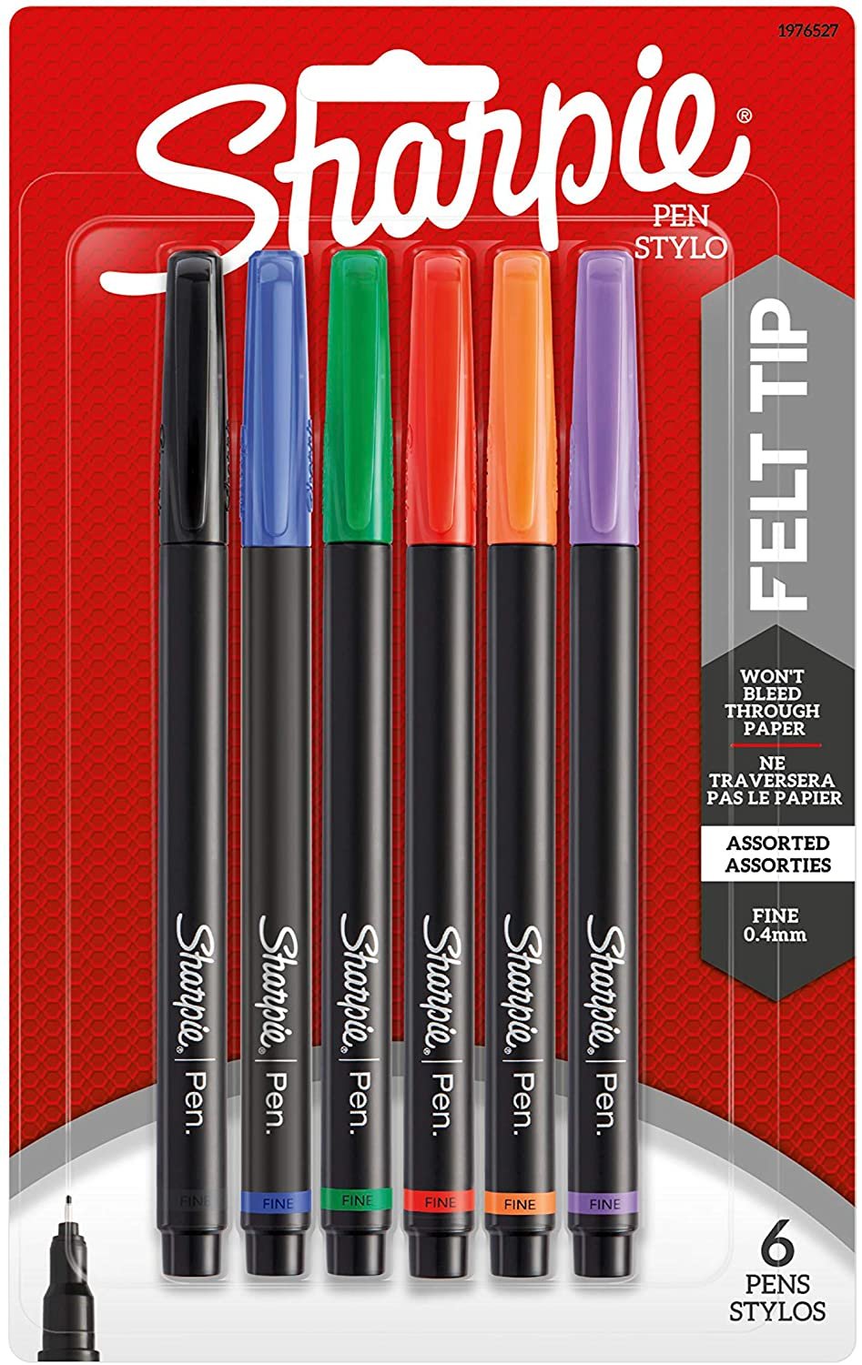 Sharpie 1976527 Pen, Fine Point, Assorted Colors, 6-Count