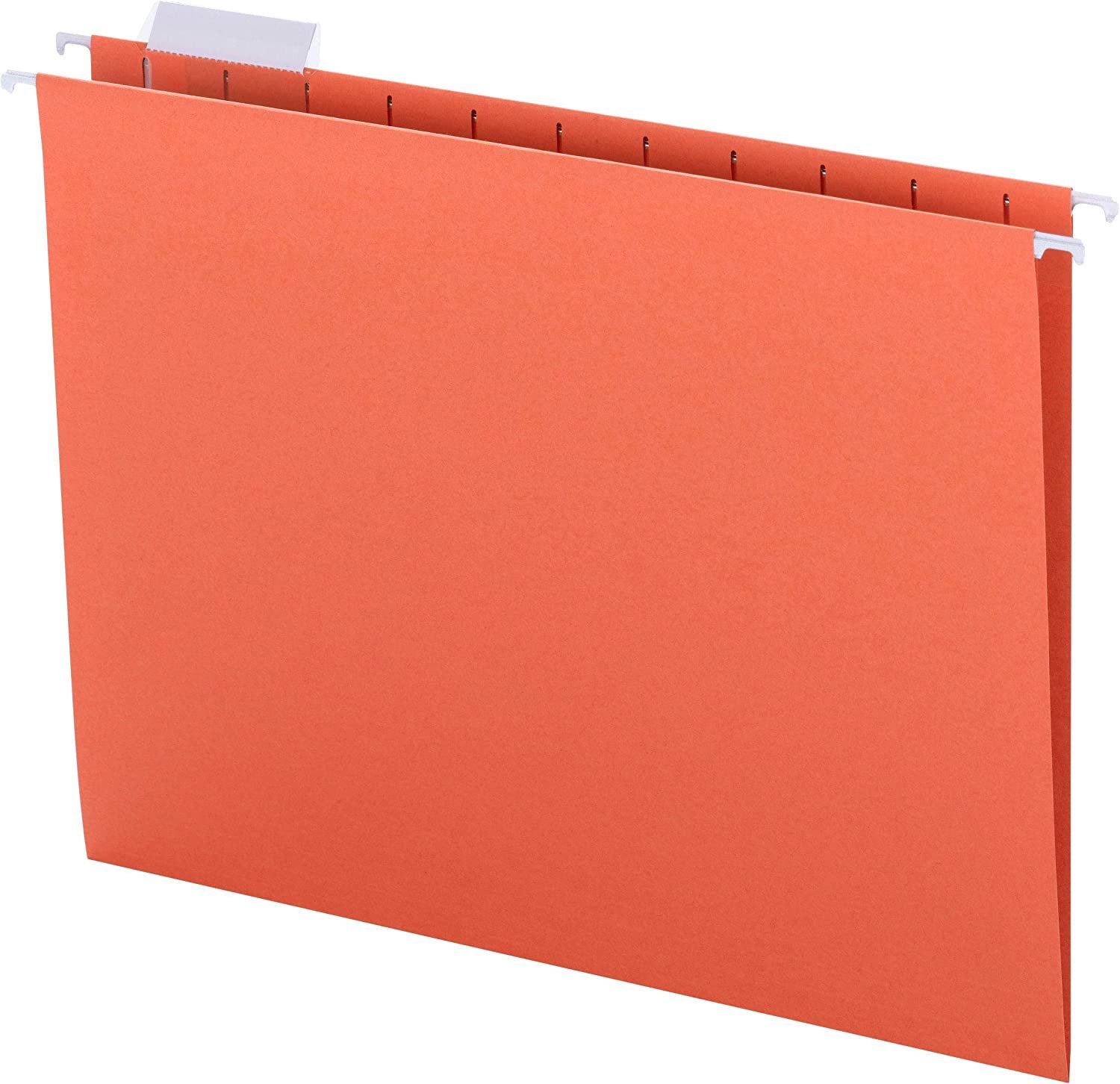 Smead Colored Hanging File Folder with Tab, 1/5-Cut Adjustable Tab, Letter Size, Orange, 25 per Box (64065)