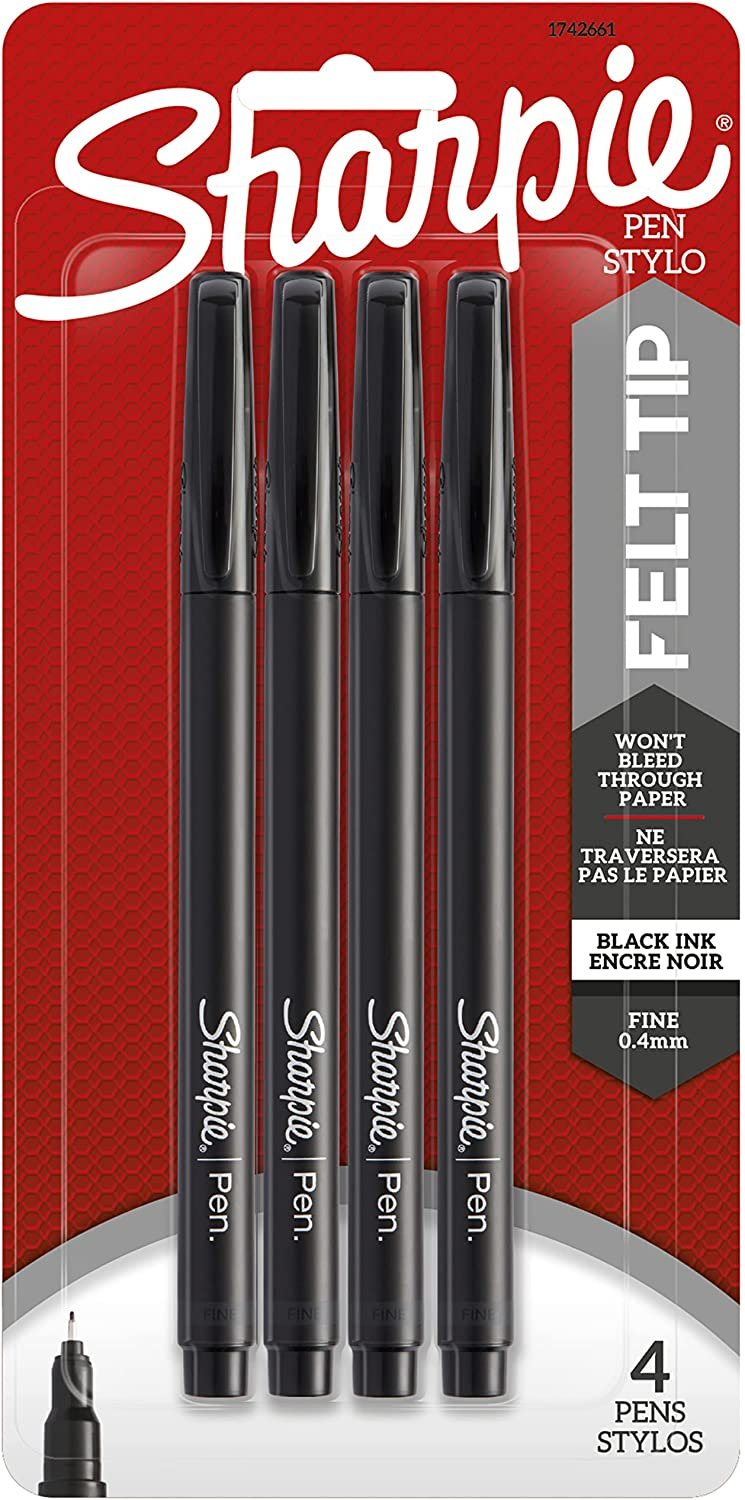 Sharpie Pen Fine Point Pen, 4 Black Pens (1742661)