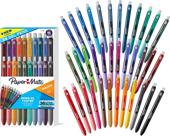 Paper Mate InkJoy Pens, Gel Pens, Medium Point (0.7 mm), Assorted, 36 Count