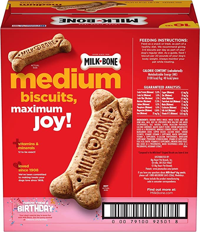 Milk-Bone Original Dog Treats Biscuits for Medium Dogs, 10 Pounds (Packaging May Vary)
